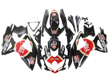 Carenados Moto Suzuki GSXR 600 / GSXR 750 2008-2010 - Negro Brillante Rojo Blanco Motul Lucky Strike