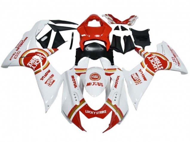 Carenados Moto Suzuki GSXR 600 / GSXR 750 2008-2010 - Blanco Rojo Lucky Strike