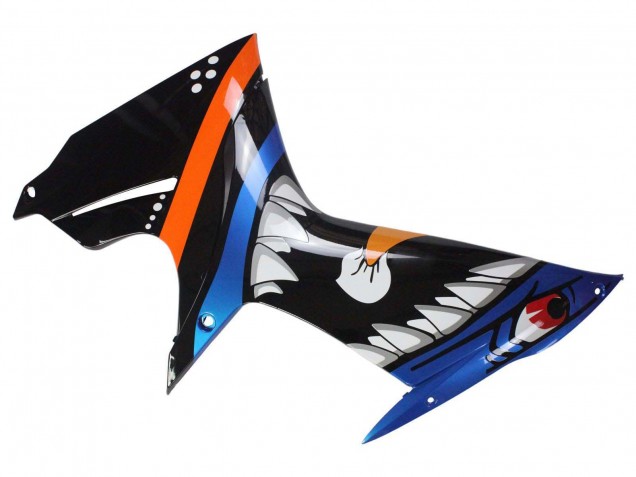Carenados Moto Suzuki GSXR 600 / GSXR 750 2011-2024 - Azul Claro Naranja Negro Blanco Tiburón 46