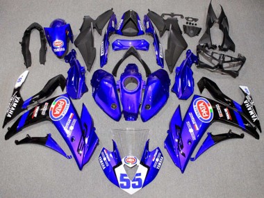 Carenados Moto Yamaha YZF R3/R25 2015-2018 - Azul Blanco Negro ENEOS 55