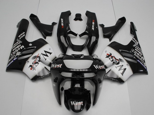 Carenados Moto Kawasaki ZX9R 1994-1997 - Negro Brillante Blanco West