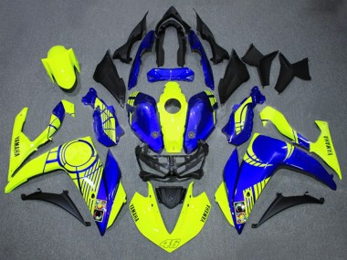 Carenados Moto Yamaha YZF R3/R25 2015-2018 - Neon Amarillo Azul Negro 46