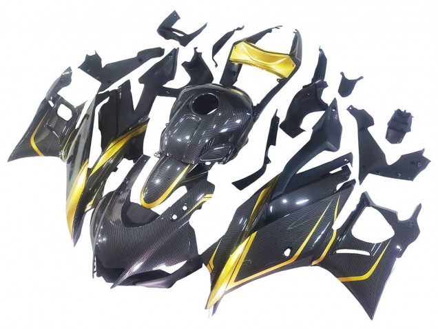 Carenados Moto Yamaha YZF R3/R25 2019-2021 - Oro Negro FibraCarbono
