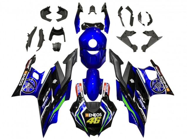 Carenados Moto Yamaha YZF R3/R25 2022-2024 - Azul Verde Negro ENEOS 46