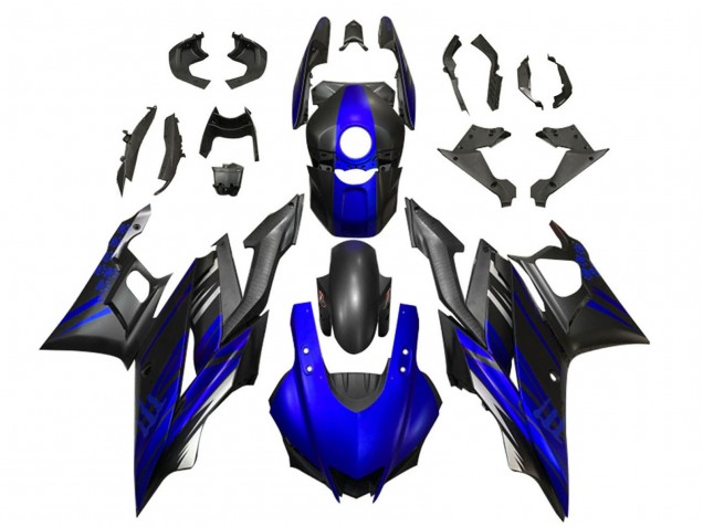 Carenados Moto Yamaha YZF R3/R25 2022-2024 - Azul Negro Mate