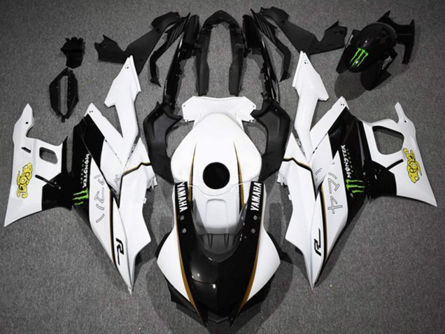 Carenados Moto Yamaha YZF R3/R25 2022-2024 - Blanco Negro Verde Monstruo