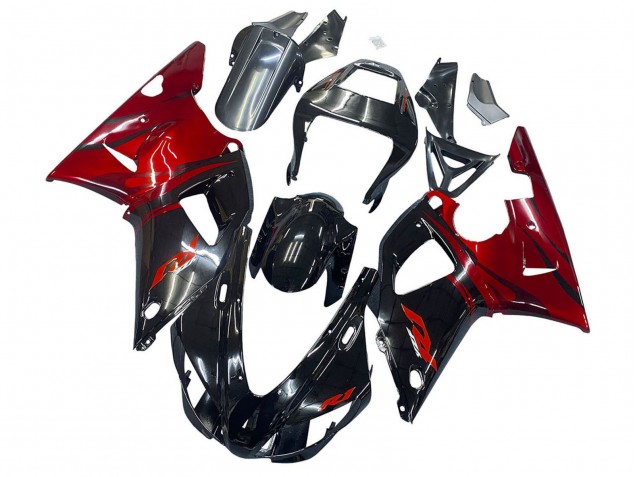 Carenados Moto Yamaha YZF 1000 R1 1998-1999 - Negro Brillante Rojo
