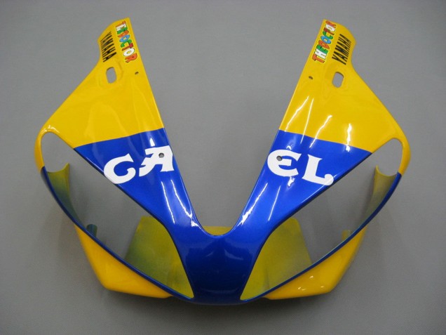 Carenados Moto Yamaha YZF 1000 R1 2000-2001 - Blanco Amarillo Azul Motul Camello