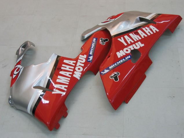 Carenados Moto Yamaha YZF 1000 R1 2000-2001 - Plata Rojo Fortuna Motul