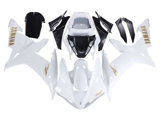 Carenados Moto Yamaha YZF 1000 R1 2002-2003 - Blanco Oro Calcomanías