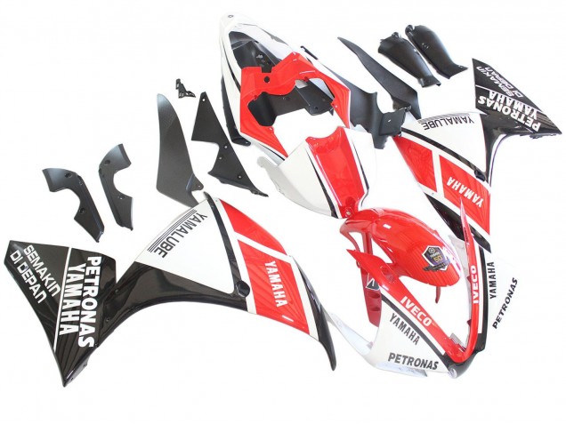 Carenados Moto Yamaha YZF 1000 R1 2012-2014 - Blanco Rojo Negro Brillante Petronas