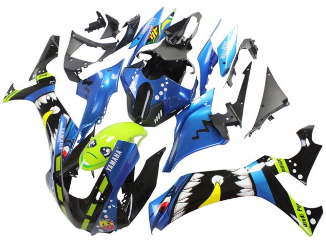 Carenados Moto Yamaha YZF 1000 R1 2020-2025 - Azul Verde Negro Tiburón