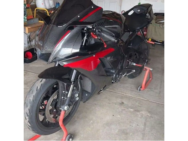 Carenados Moto Yamaha YZF 1000 R1 2020-2025 - Negro FibraCarbono Rojo