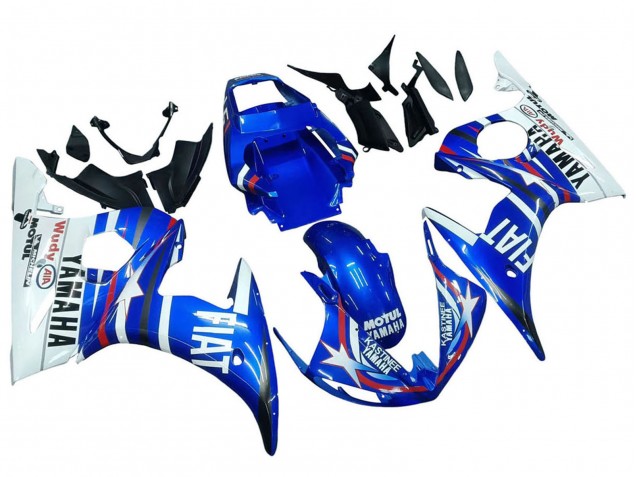 Carenados Moto Yamaha YZF R6 2003-2004 - Blanco Azul Fiat Motul Kastinee