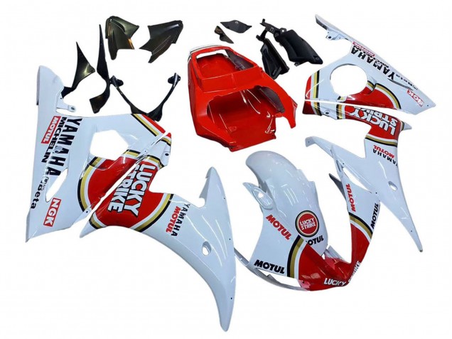 Carenados Moto Yamaha YZF R6S 2006-2009 - Blanco Rojo Lucky Strike Motul