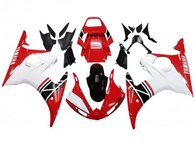 Carenado Moto Yamaha YZF R6S 2006-2009 - Blanco Rojo Negro Brillante