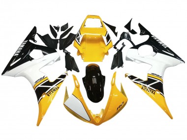 Carenados Moto Yamaha YZF R6S 2006-2009 - Amarillo Blanco Negro Brillante
