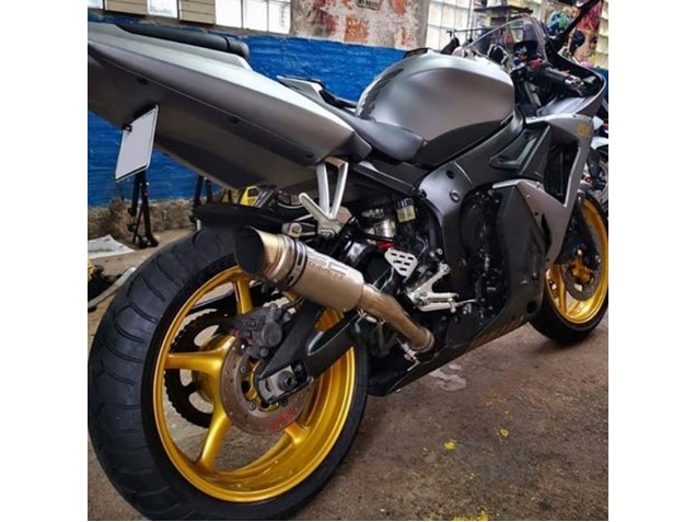 Carenados Moto Yamaha YZF R6S 2006-2009 - Gris Mate Negro Mate Oro Calcomanías