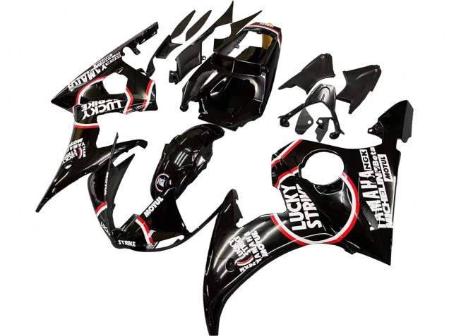Carenados Moto Yamaha YZF R6 2003-2004 - Negro Brillante Rojo Blanco Lucky Strike Motul