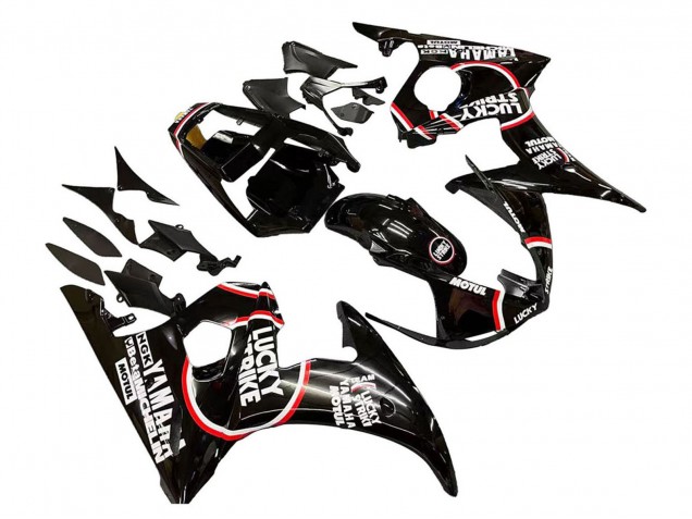 Carenados Moto Yamaha YZF R6S 2006-2009 - Negro Brillante Rojo Blanco Lucky Strike Motul