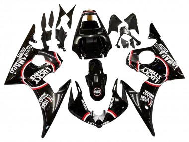 Carenados Moto Yamaha YZF R6S 2006-2009 - Negro Brillante Rojo Blanco Lucky Strike Motul