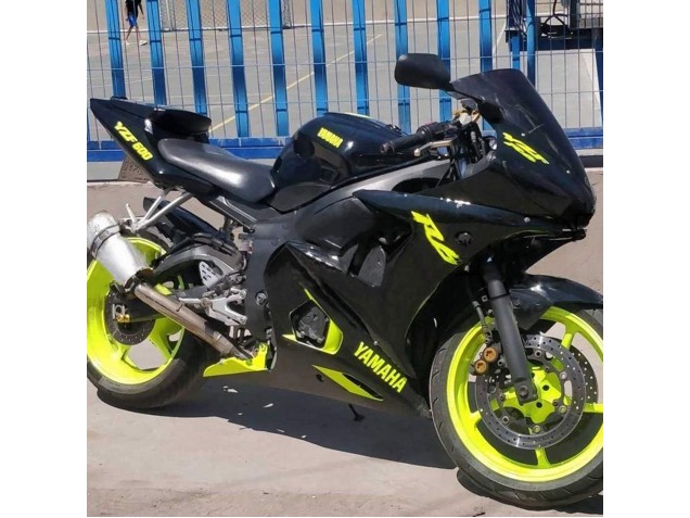 Carenados Moto Yamaha YZF R6S 2006-2009 - Negro Brillante Neon Amarillo