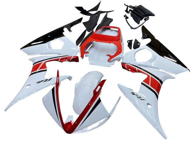 Carenados Moto Yamaha YZF R6 2003-2004 - Blanco Rojo Negro Brillante