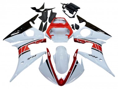 Carenados Moto Yamaha YZF R6 2003-2004 - Blanco Rojo Negro Brillante