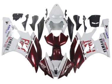 Carenados Moto Yamaha YZF 600 R6 2006-2007 - Blanco Rojo Granate Fiat Acer Yamalube