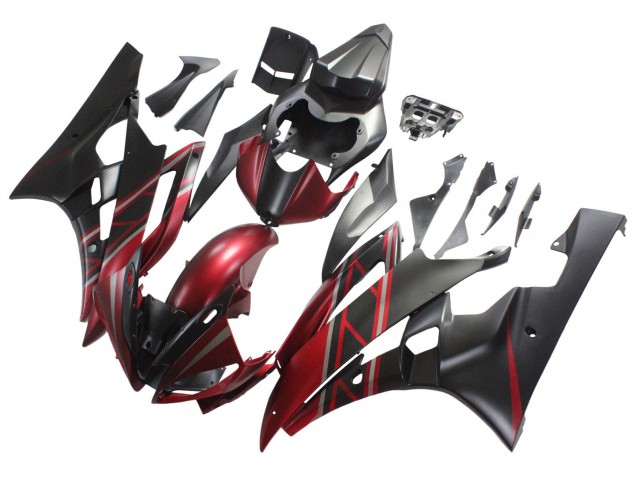 Carenados Moto Yamaha YZF 600 R6 2006-2007 - Rojo Negro Mate