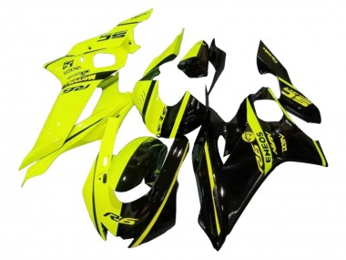 Carenados Moto Yamaha YZF 600 R6 2017-2023 - Neon Amarillo Negro Brillante Dividir