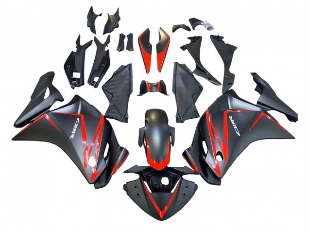 Carenados Moto Honda CBR250RR 2011-2015 - Negro Mate Rojo Raya