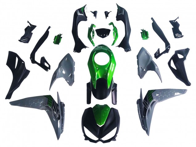 Carenados Moto Kawasaki Z1000 2014-2019 - Negro Verde Gris