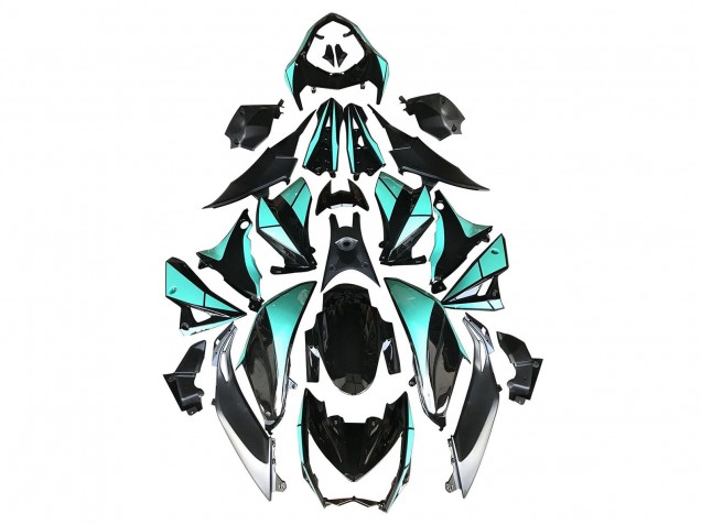 Carenados Moto Kawasaki Z1000 2014-2019 - Azul Claro Negro Brillante Plata