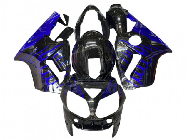 Carenados Moto Kawasaki ZX12R 2000-2001 - Negro Brillante Azul Llama