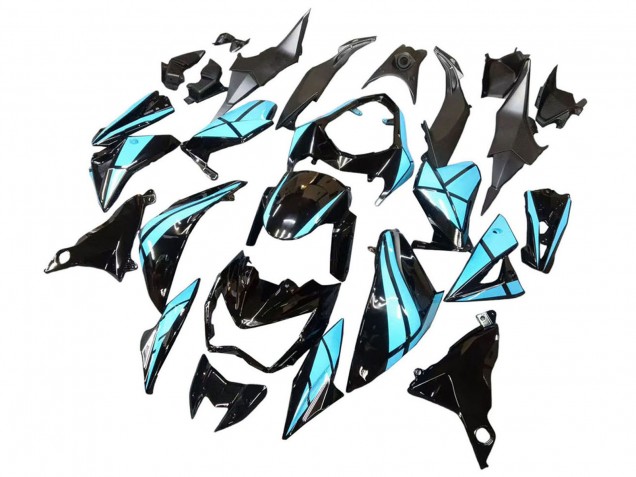 Carenados Moto Kawasaki Z800 2013-2018 - Azul Claro Negro Brillante