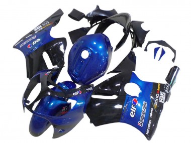 Carenados Moto Kawasaki ZX12R 2000-2001 - Azul Negro Brillante Elf Bridgestone