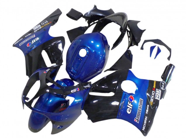 Carenados Moto Kawasaki ZX12R 2000-2001 - Azul Negro Brillante Elf Bridgestone