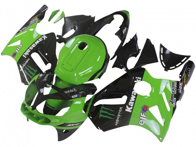 Carenado Moto Kawasaki ZX12R 2002-2006 - Verde Negro Brillante Elf Touch4 Monstruo