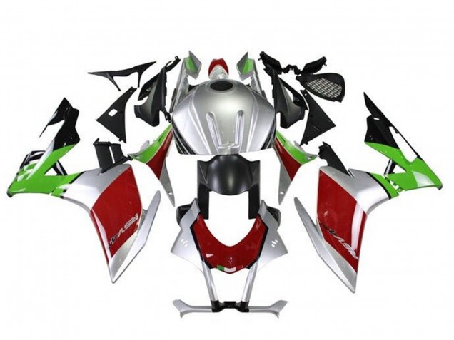 Kits Carenado Moto Aprilia RSV4 1000 2016-2020 - Plata Rojo Negro Verde