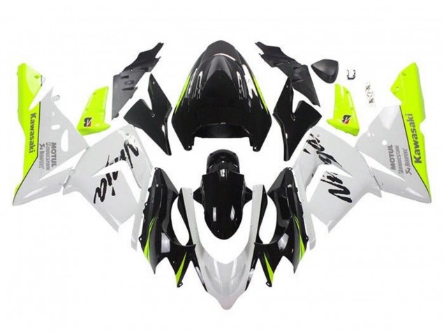 Carenados Moto Kawasaki ZX10R 2004-2005 - Blanco Negro Neon Amarillo