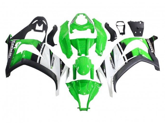 Carenados Moto Kawasaki ZX10R 2011-2015 - Verde Blanco Negro Raya