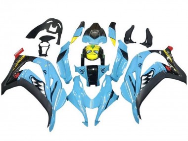 Carenados Moto Kawasaki ZX10R 2016-2020 - Azul Claro Amarillo Tiburón