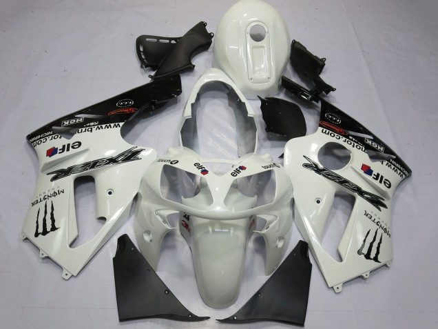 Carenados Moto Kawasaki ZX12R 2000-2001 - Blanco Perla Negro Elf Monstruo Energy