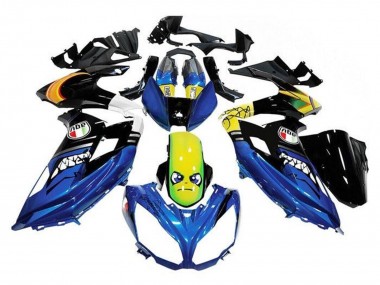 Carenados Moto Kawasaki Ninja 650 EX650 2012-2016 - Azul Amarillo Tiburón