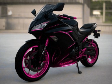 Carenados Moto Kawasaki Ninja 650 EX650 2017-2019 - Negro Brillante Rosa Raya