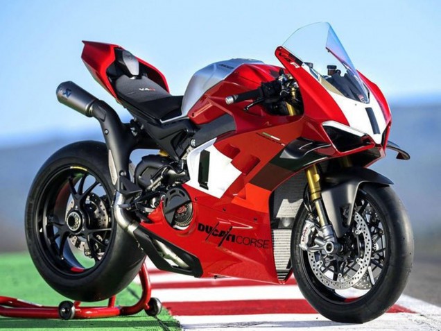Carenados Moto Ducati Panigale V4 V4S 2022-2024 - Plata Blanco Rojo Corse