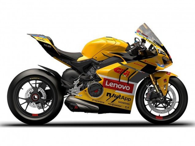 Carenados Moto Ducati Panigale V4 V4S 2022-2024 - Amarillo Rojo Lenovo