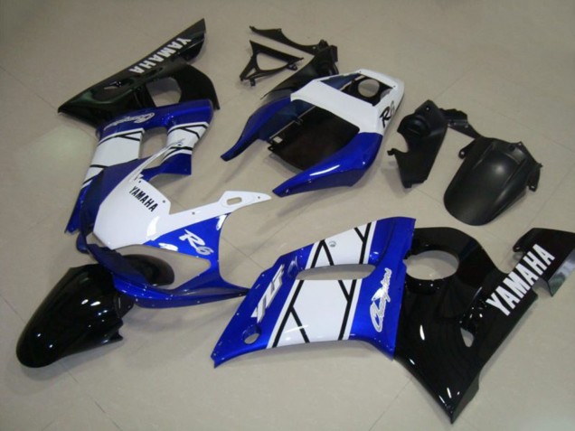 Carenados Moto Yamaha YZF R6 1998-2002 - Blanco Azul Negro Brillante Champions