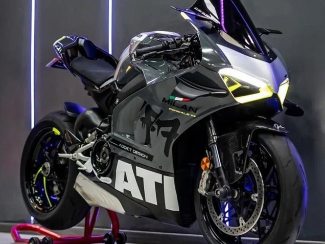 Carenados Moto Ducati Panigale V4 V4S 2020-2021 - Gris Blanco Amarillo Negro